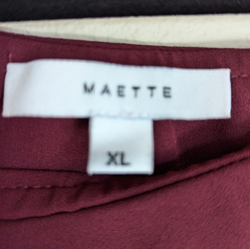 NWT Maette Wine Color Blouse Size XL - Picture 4 of 4